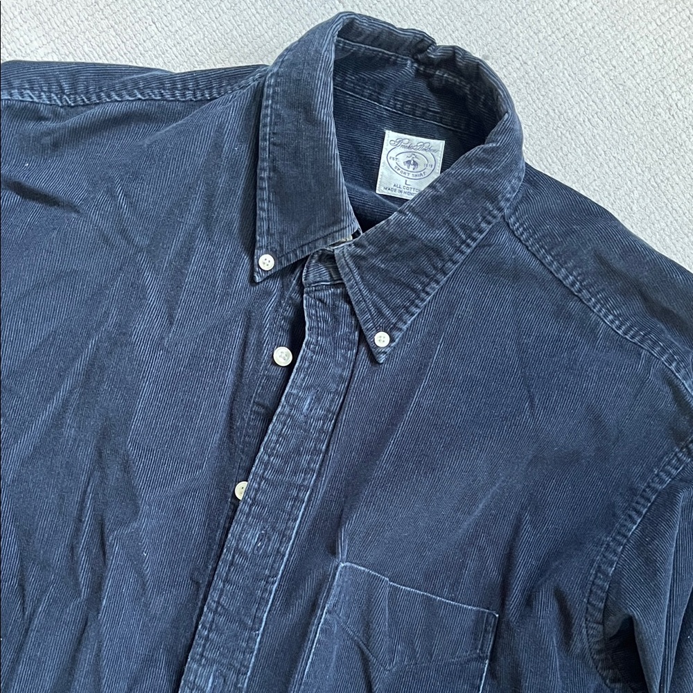 Brooks Brothers Navy Corduroy Sport Shirt